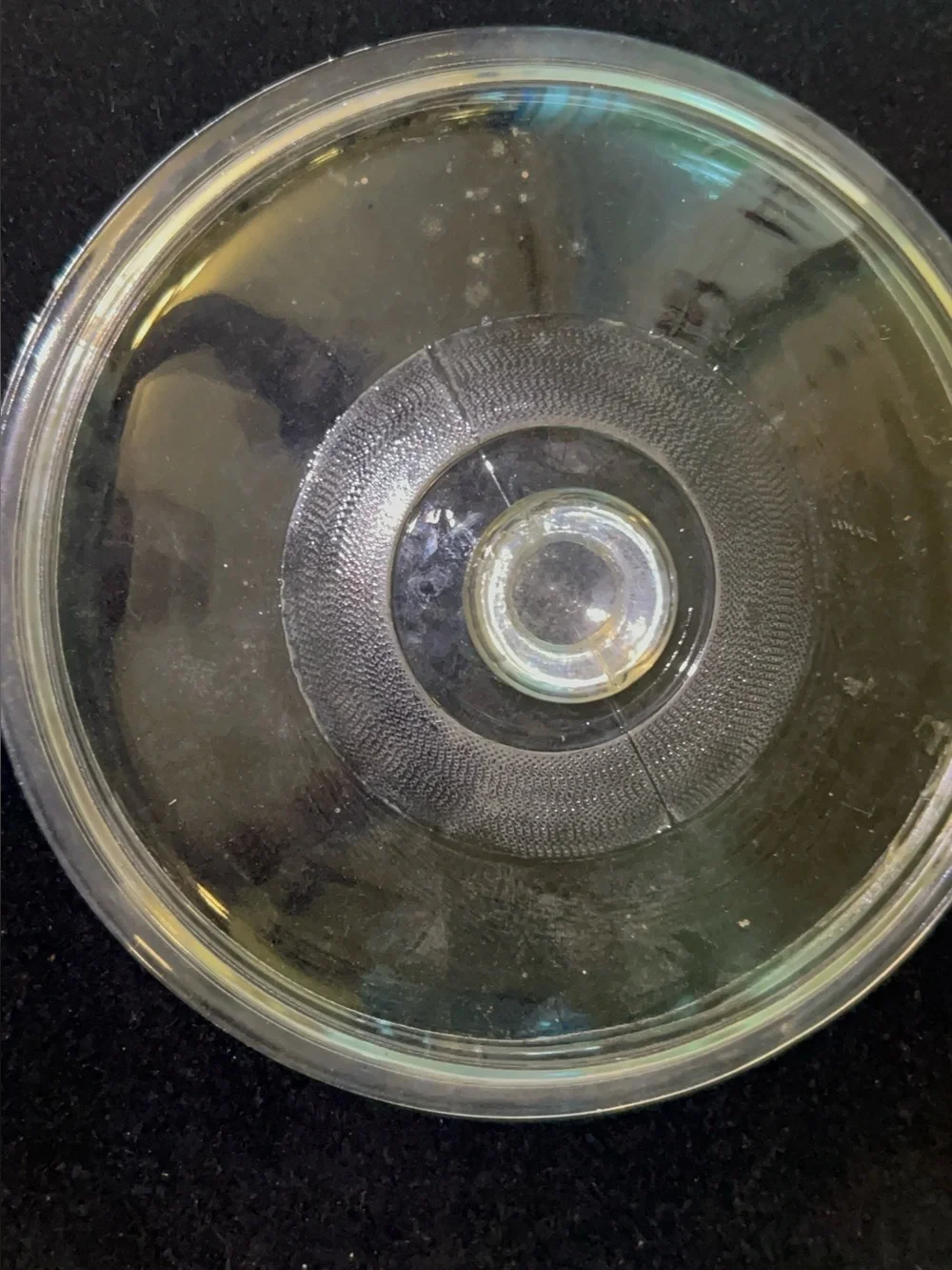 Vintage Glass Lid with Knob Top 8 inch diameter
